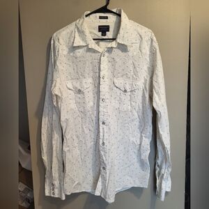 American Eagle Outfitters White Patterned Western Styly Shirt, Size XL
